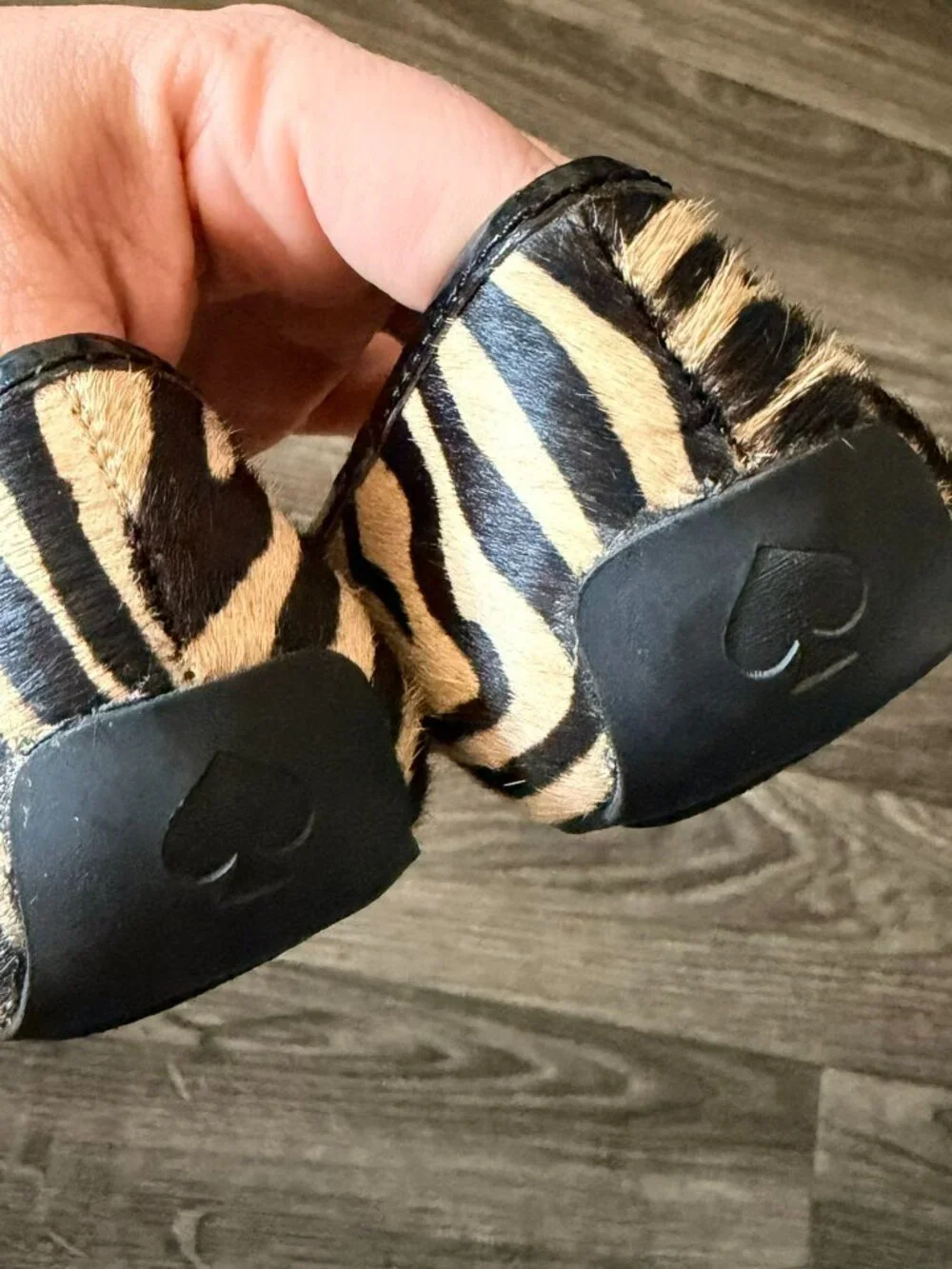 Kate Spade Zebra Print Black Bow Flats Size 6